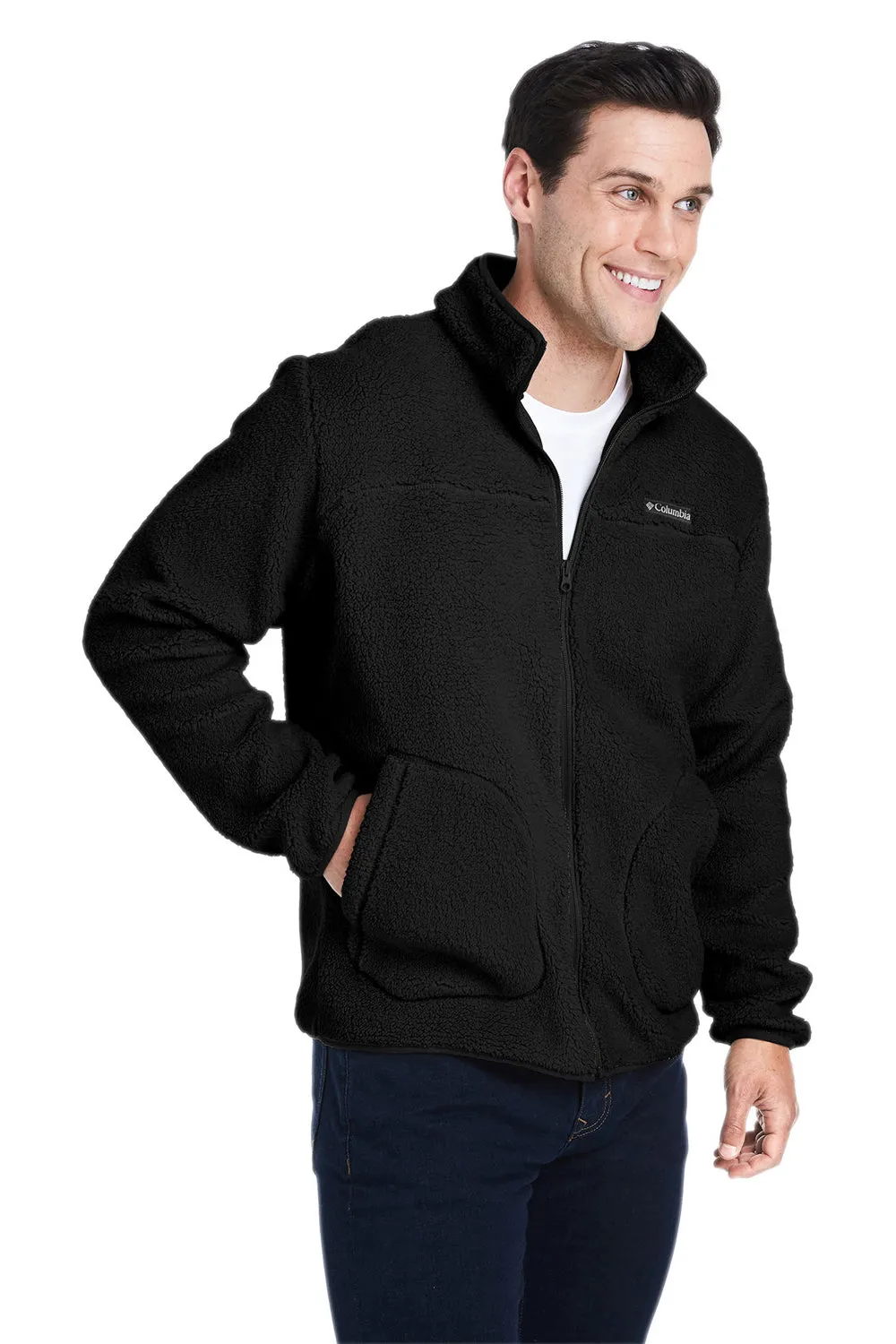 Columbia Mens Rugged Ridge II Sherpa Fleece Full Zip Jacket - Black - Closeout