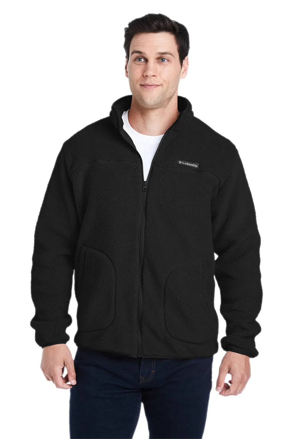 Columbia Mens Rugged Ridge II Sherpa Fleece Full Zip Jacket - Black - Closeout