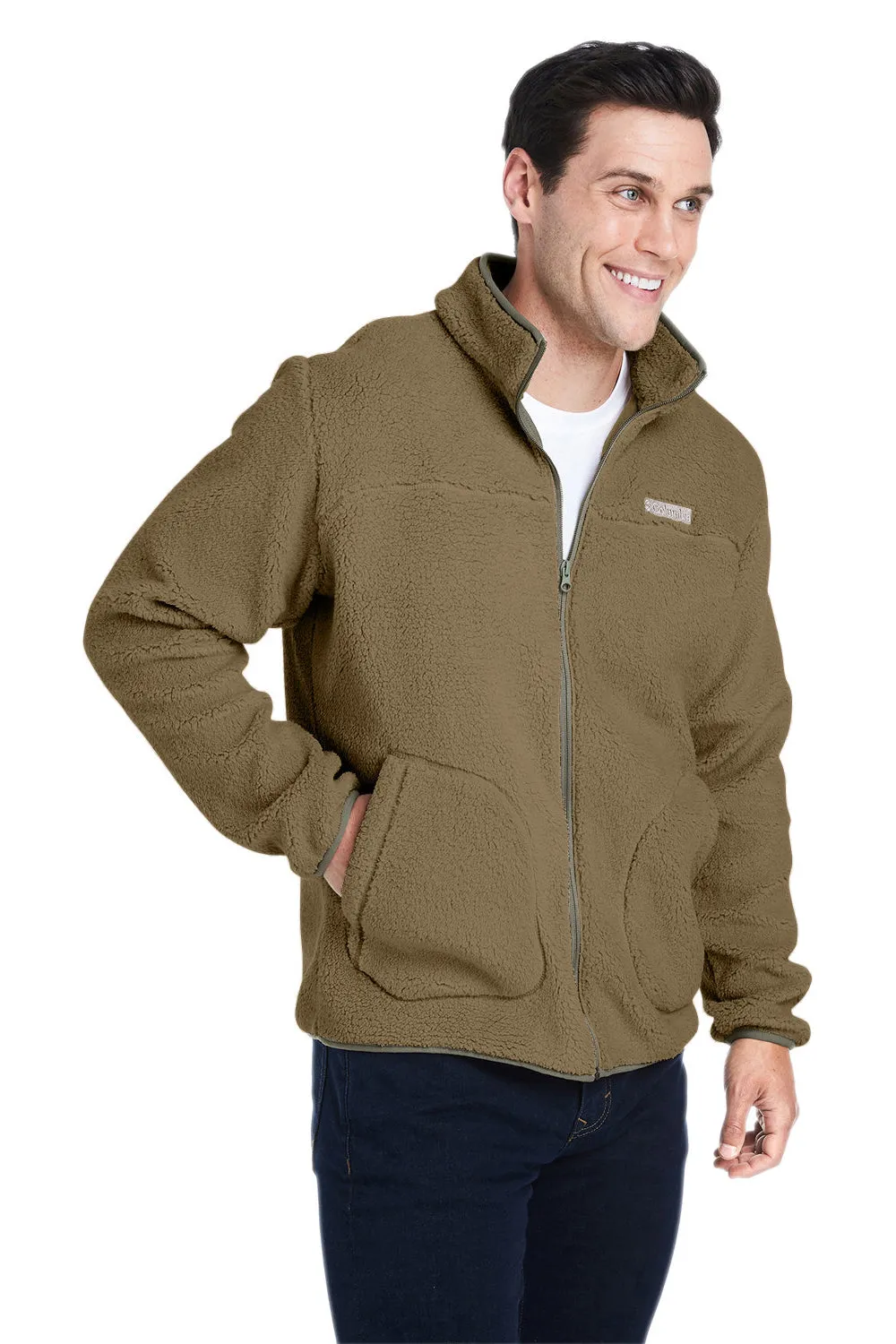 Columbia Mens Rugged Ridge II Sherpa Fleece Full Zip Jacket - Stone Green Shark - Closeout