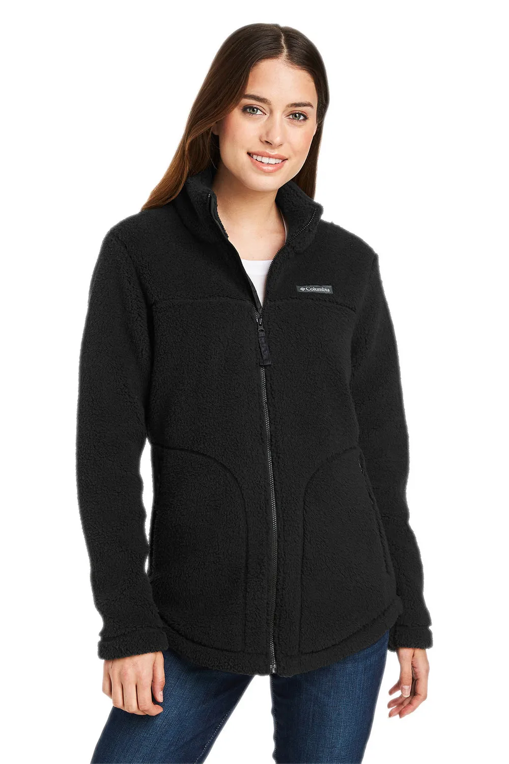 Columbia Womens West Bend Sherpa Fleece Full Zip Jacket - Black - Closeout