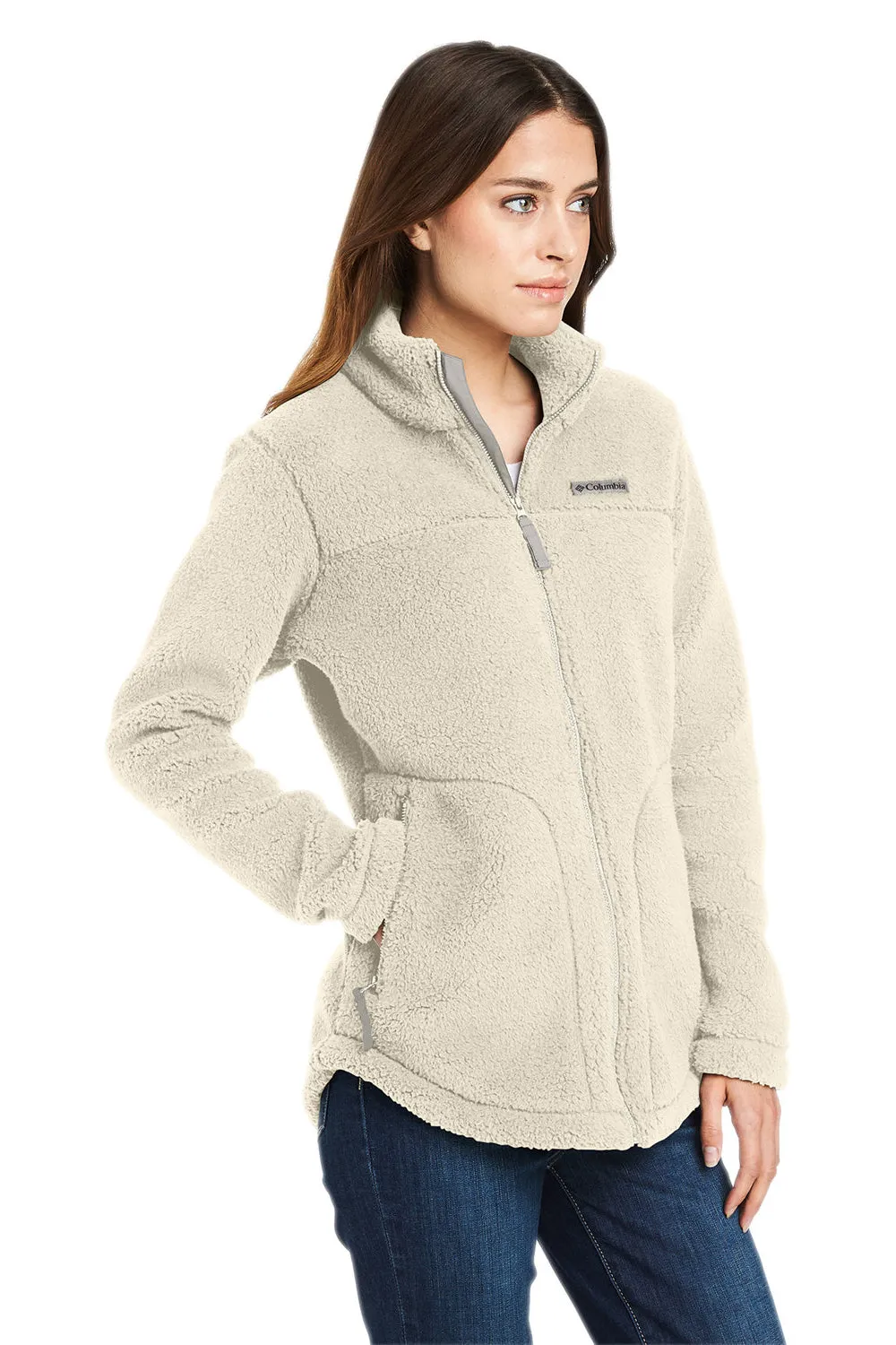 Columbia Womens West Bend Sherpa Fleece Full Zip Jacket - Chalk - Closeout