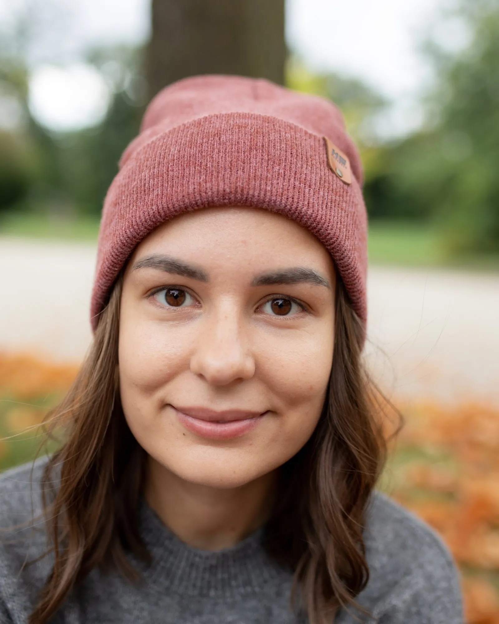 CTD103 HAAKWEAR Knit Cuffed Beanie / Hat - Rusty Burgundy, Made in USA