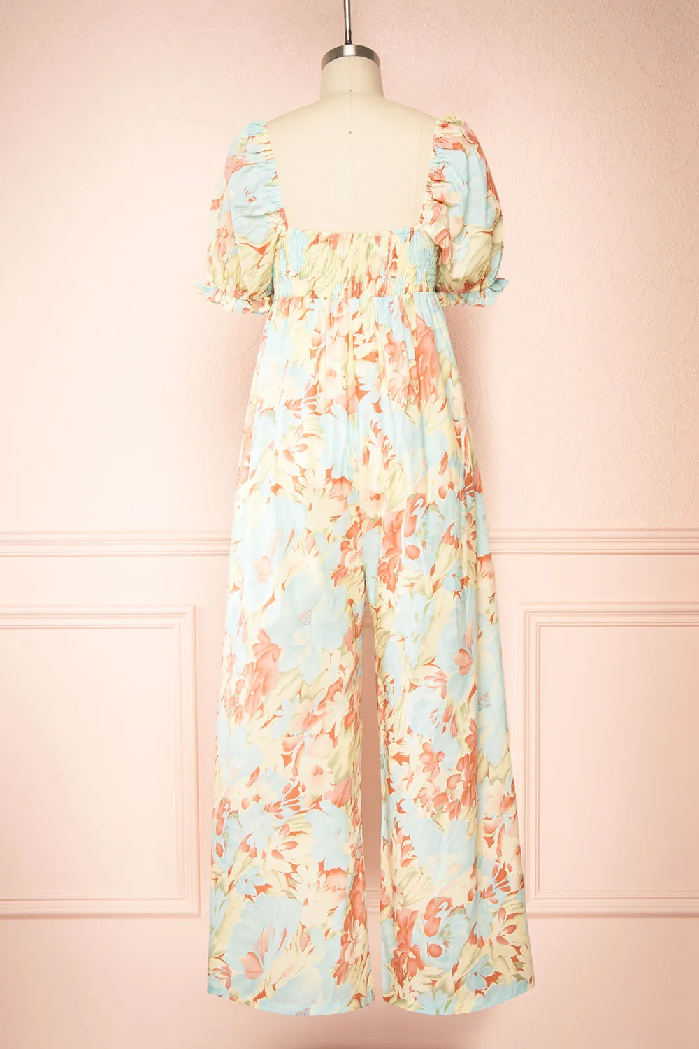 Dee | Floral Jumpsuit w/ Square Neckline