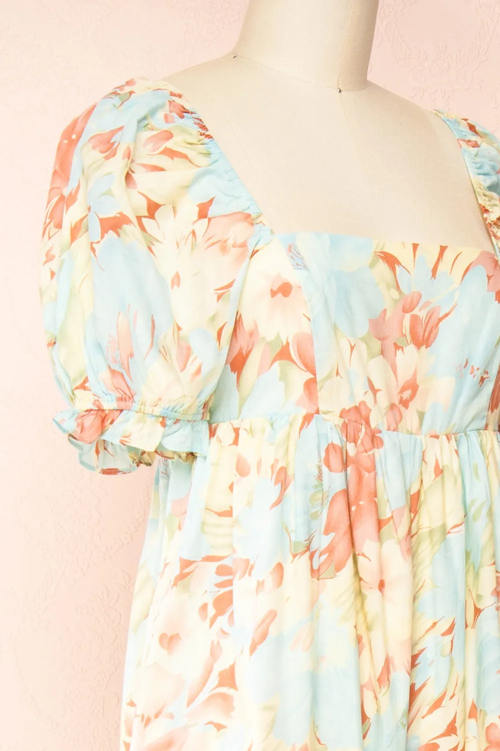 Dee | Floral Jumpsuit w/ Square Neckline