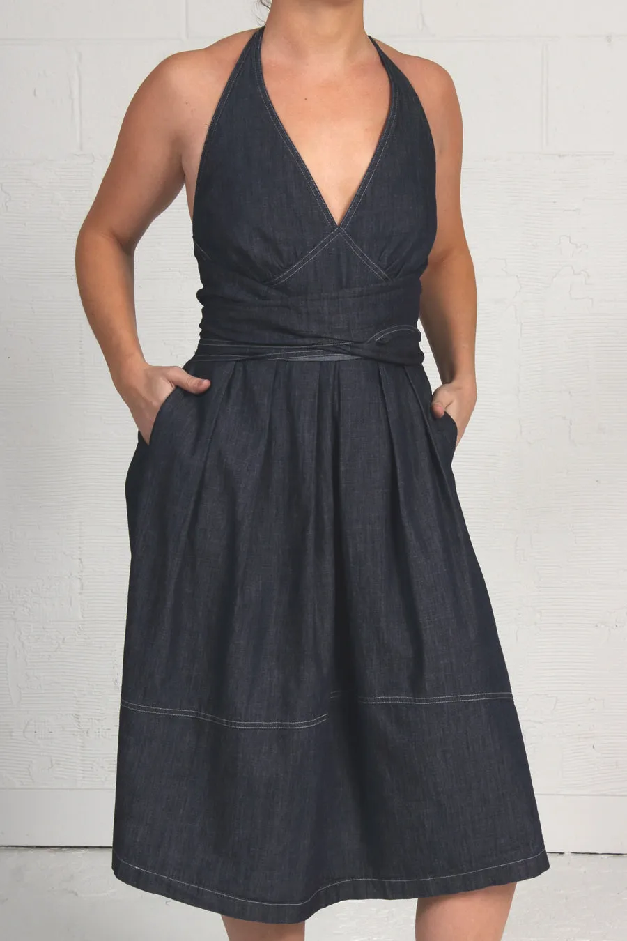 Denim Halter Dress