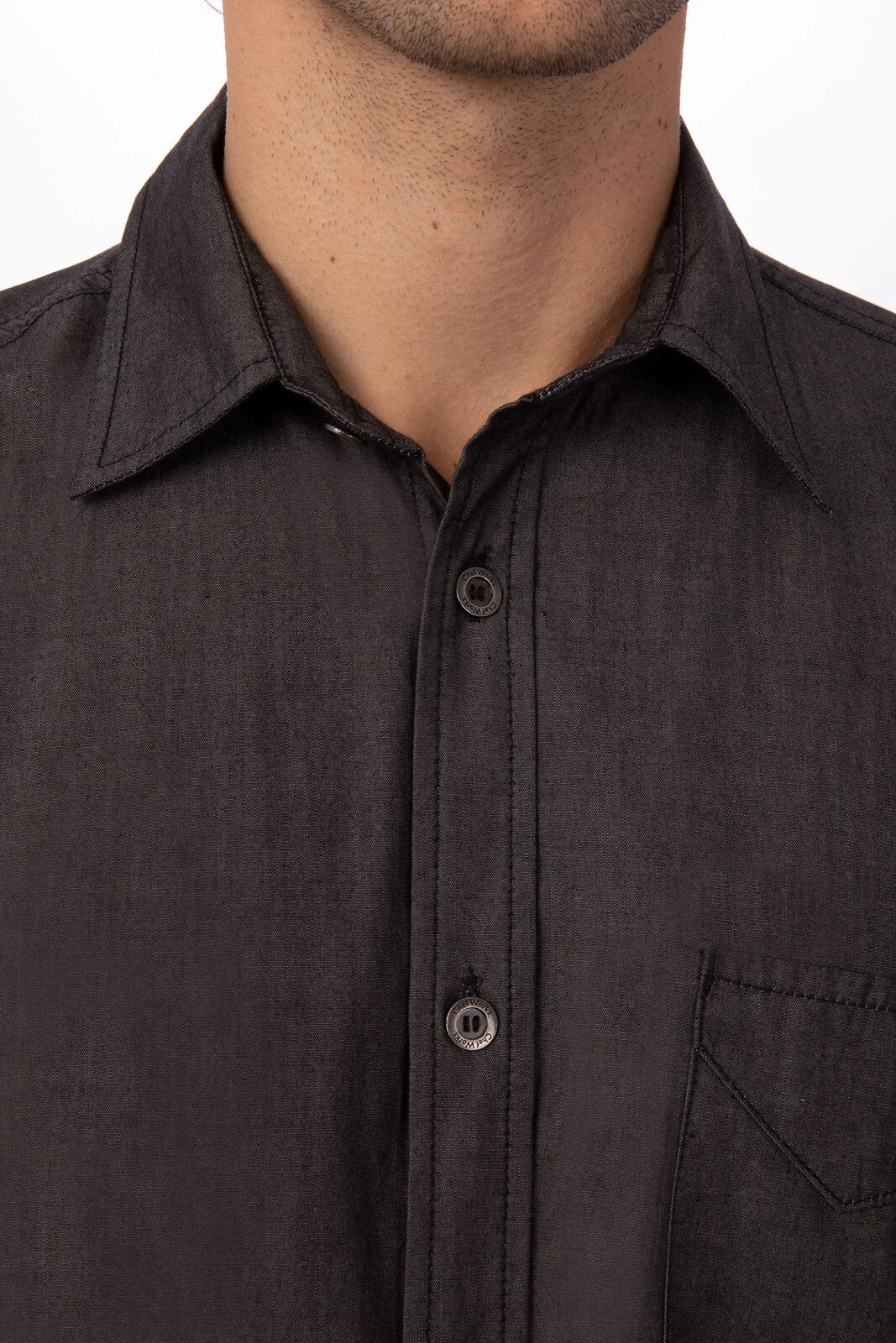 Detroit Men's Short Sleeve Denim Shirt