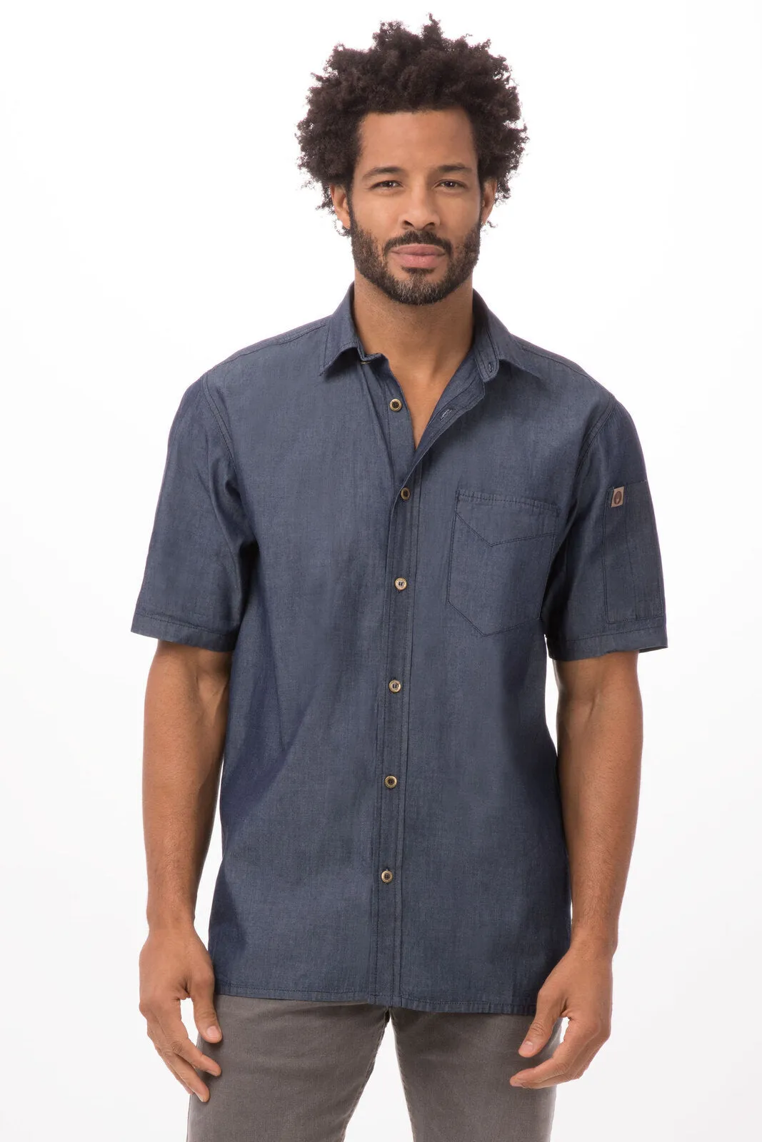 Detroit Men's Short Sleeve Denim Shirt