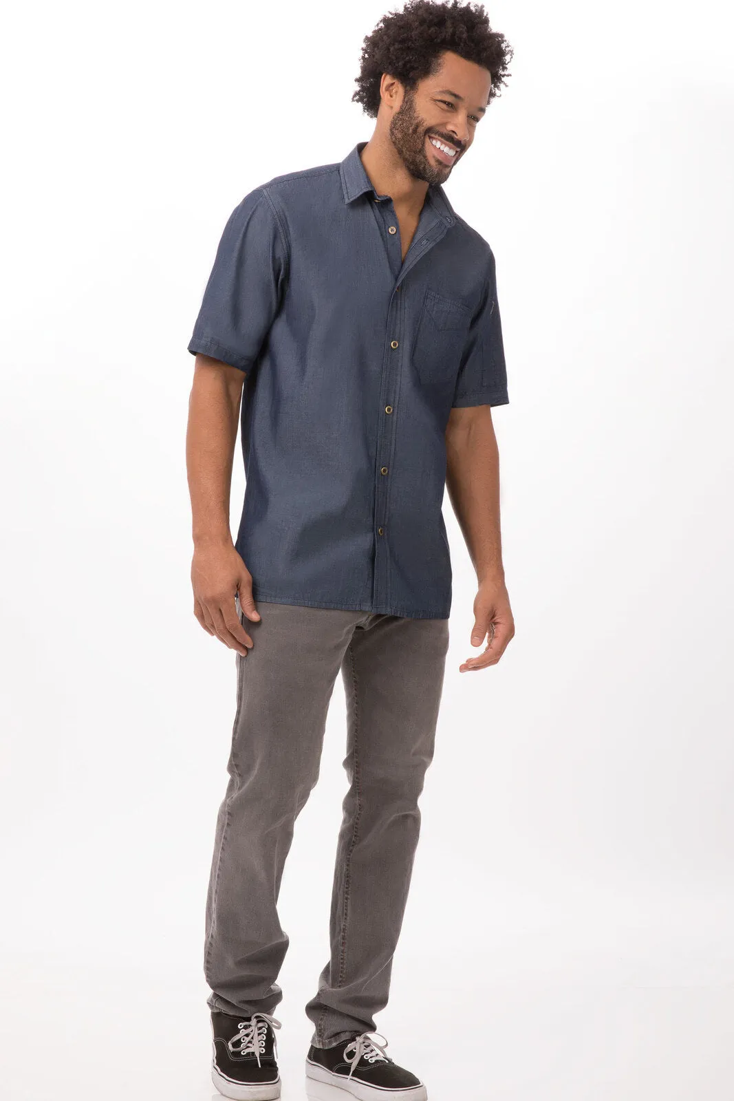 Detroit Men's Short Sleeve Denim Shirt