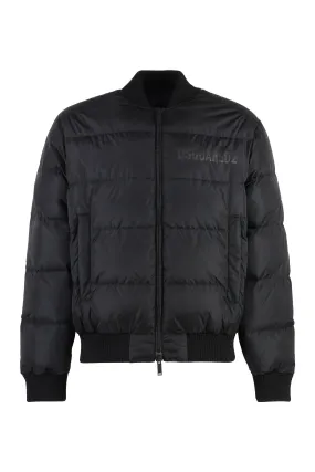 DSQUARED2 Luxurious Black Nylon Puffer Bomber Jacket