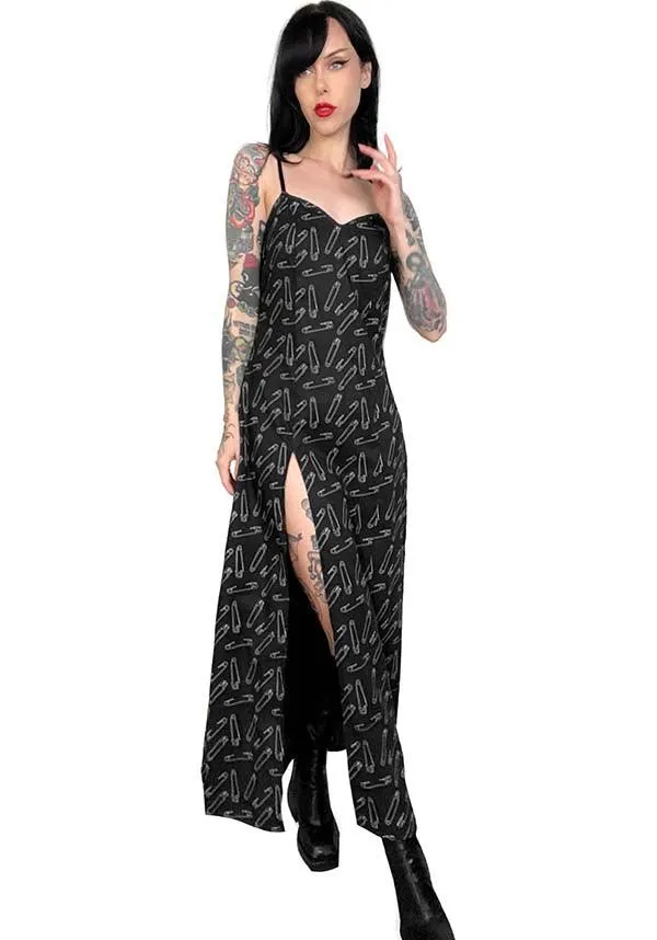 Eliza Sidney Pin Noir | MAXI DRESS [LIMITED]*