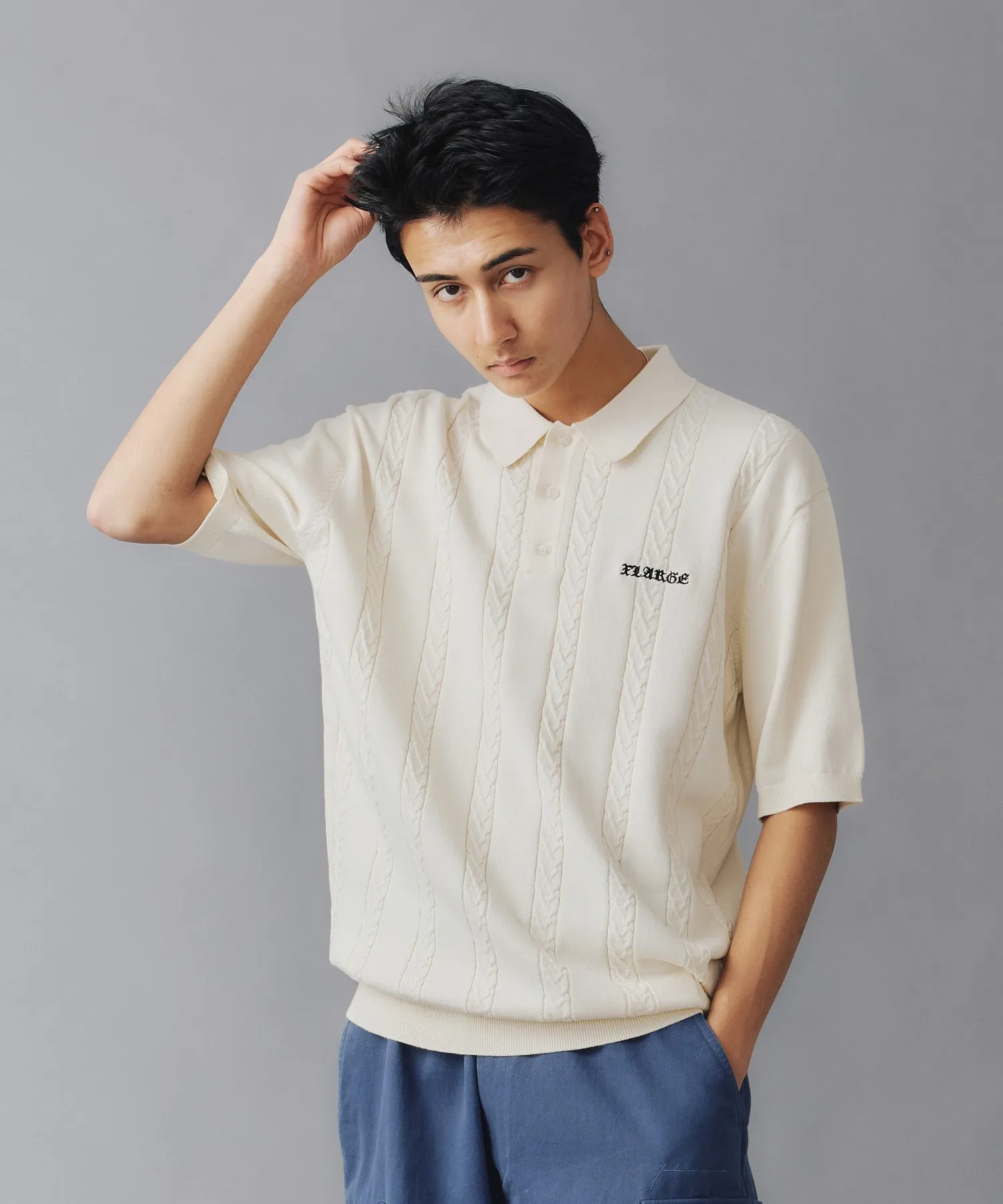 EMBROIDERED LOGO KNIT POLO SHIRT