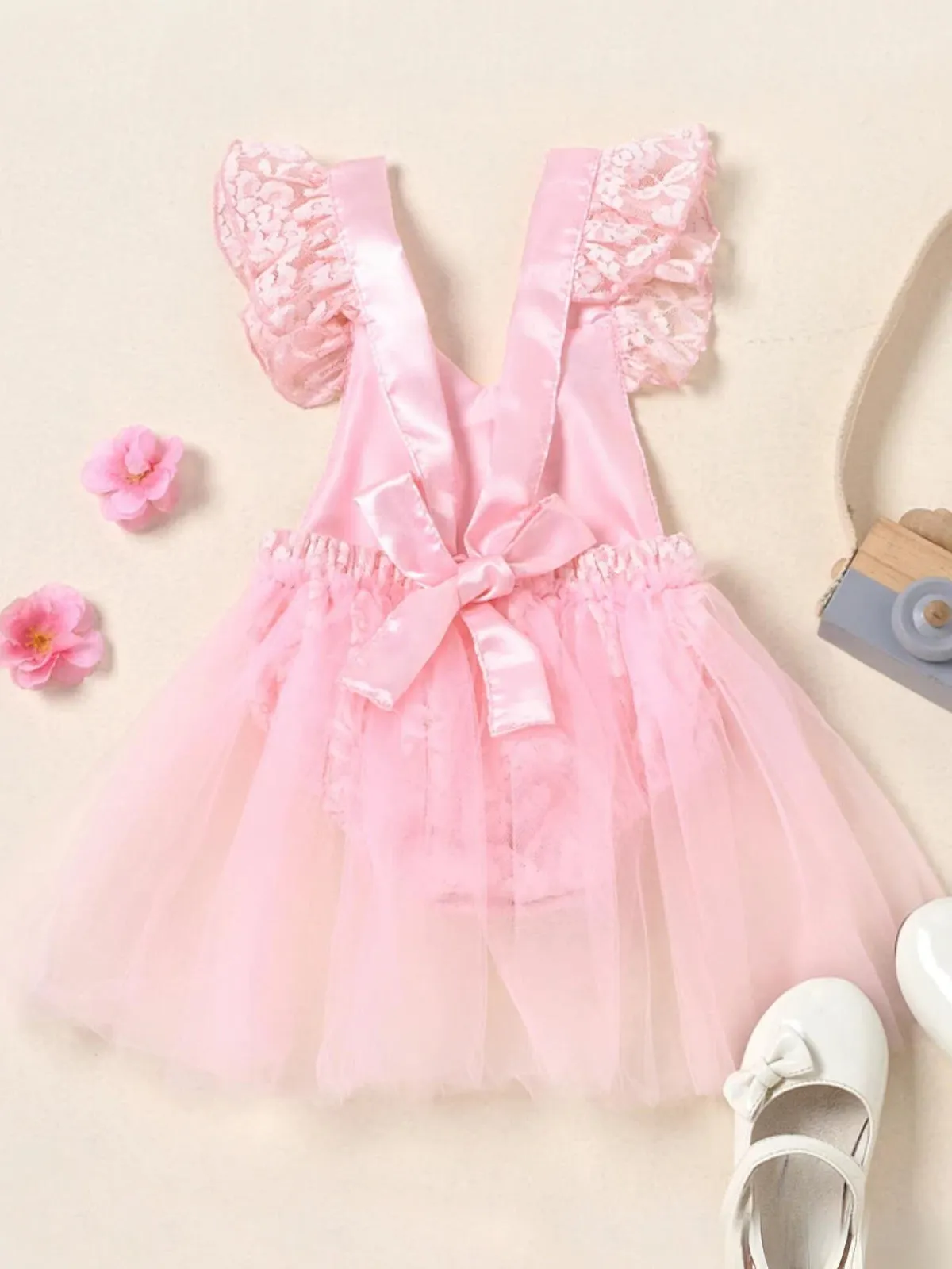 First Birthday Princess Ensemble: Lace Jumpsuit and Tutu Skirt Set