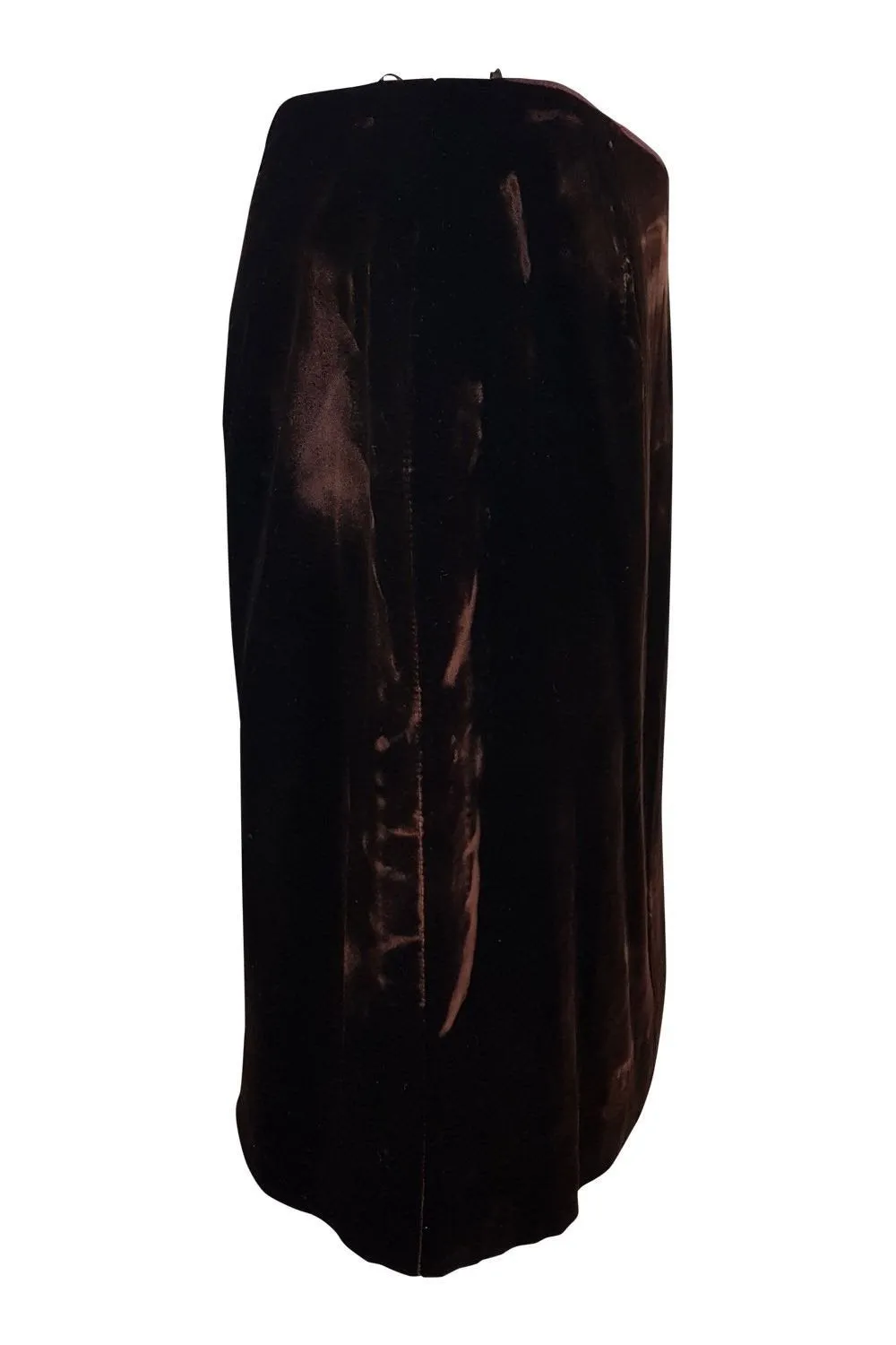 FRANK TIGNINO Brown Knee Length Velvet Skirt (UK 10)