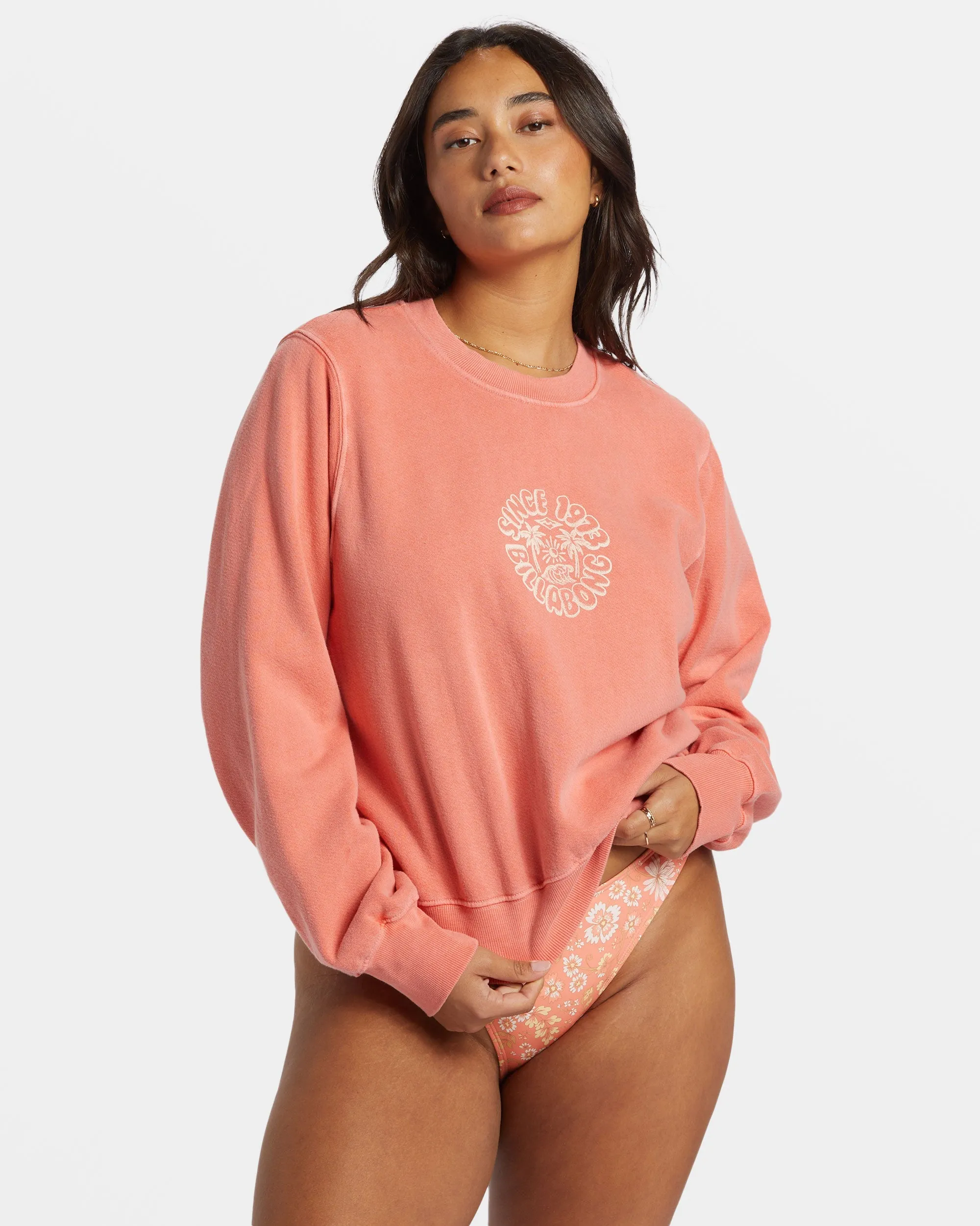 From Paradise Pullover Sweatshirt - Papaya