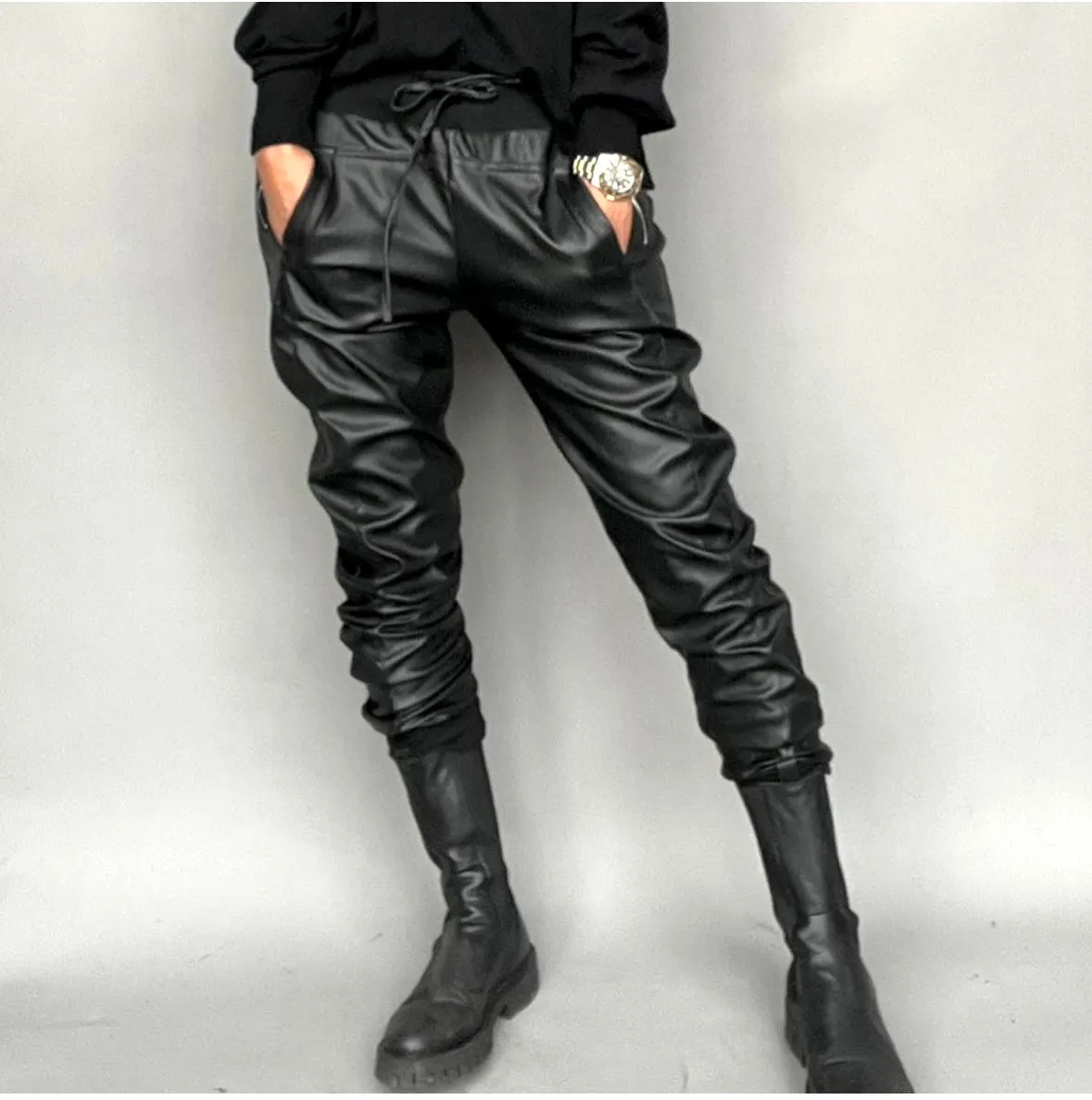 Full faux leather black ULTIMATE joggers