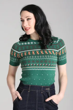 Green Vixey Knit Jumper