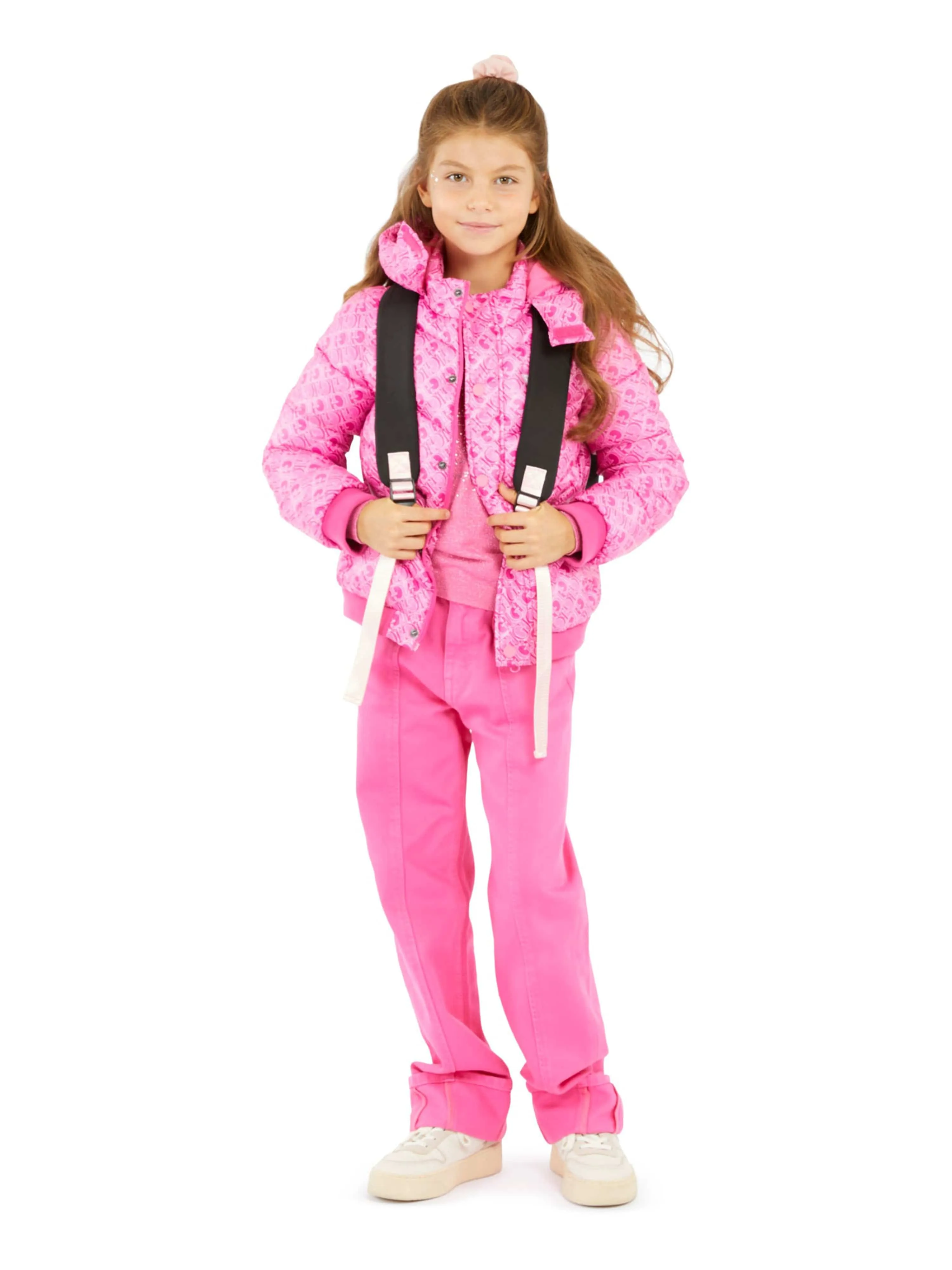 Guess Girls Hooded Puffer Jacket in Pink