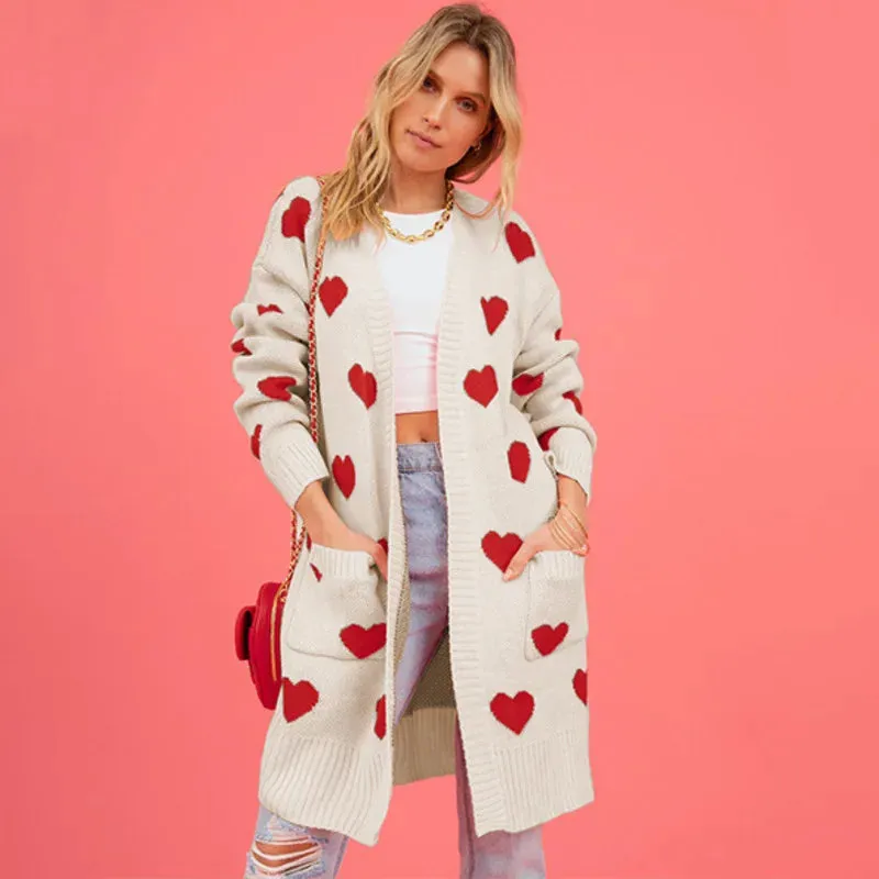 Heart Me Not Long Sweater Cardigan