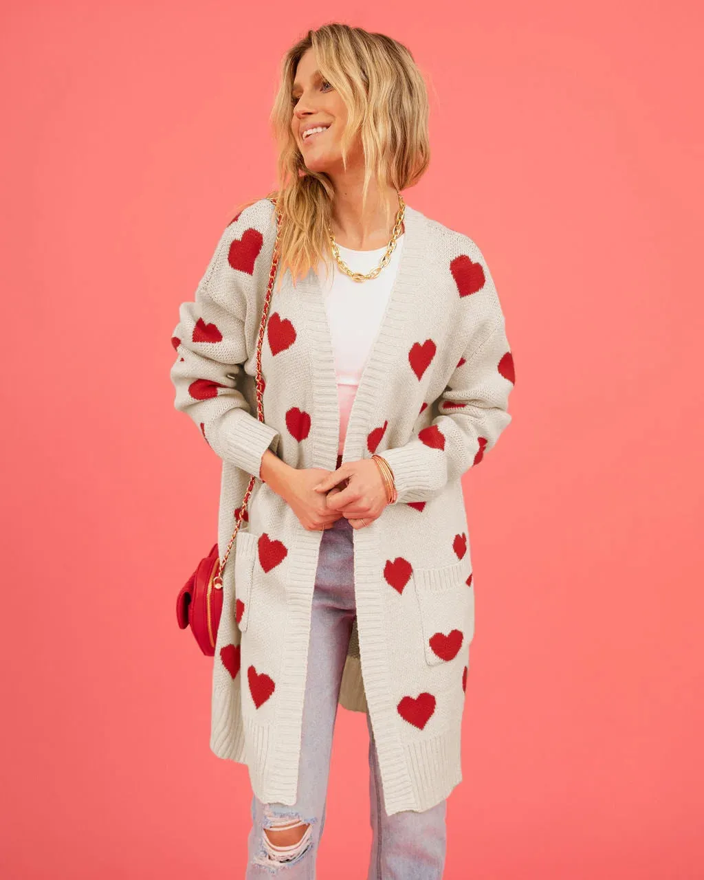 Heart Me Not Long Sweater Cardigan