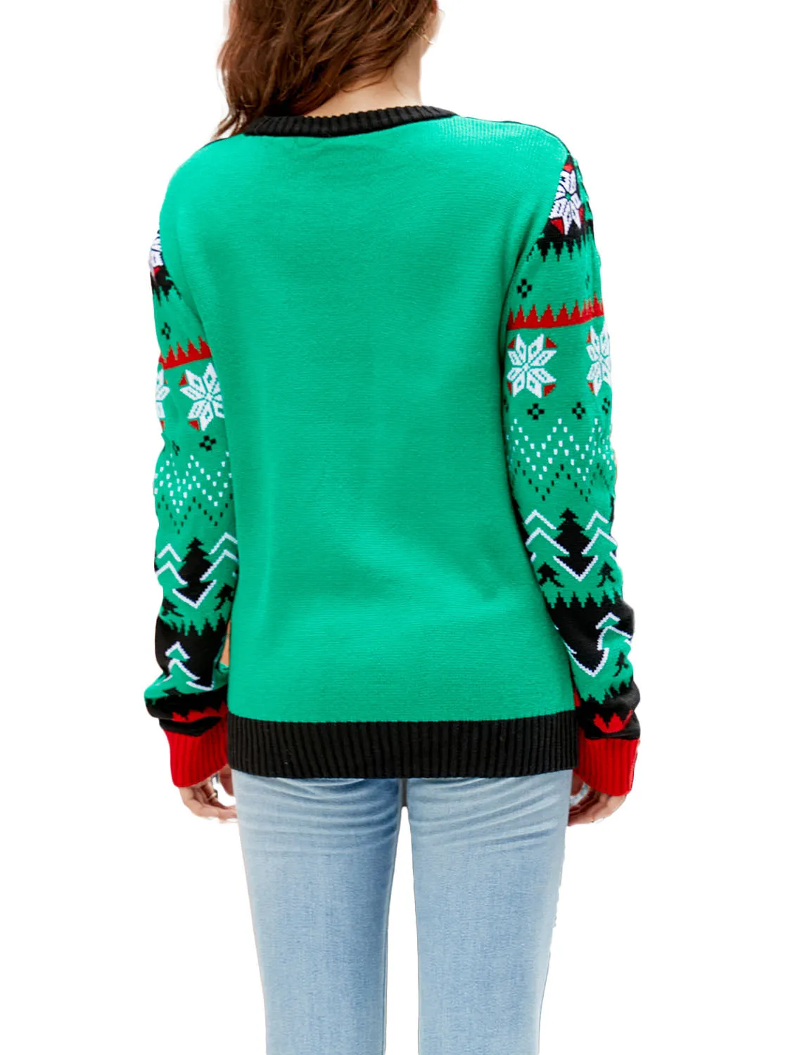 iB-iP Women's Casual Christmas Snowman Long Sleeve Top Pullover Sweater