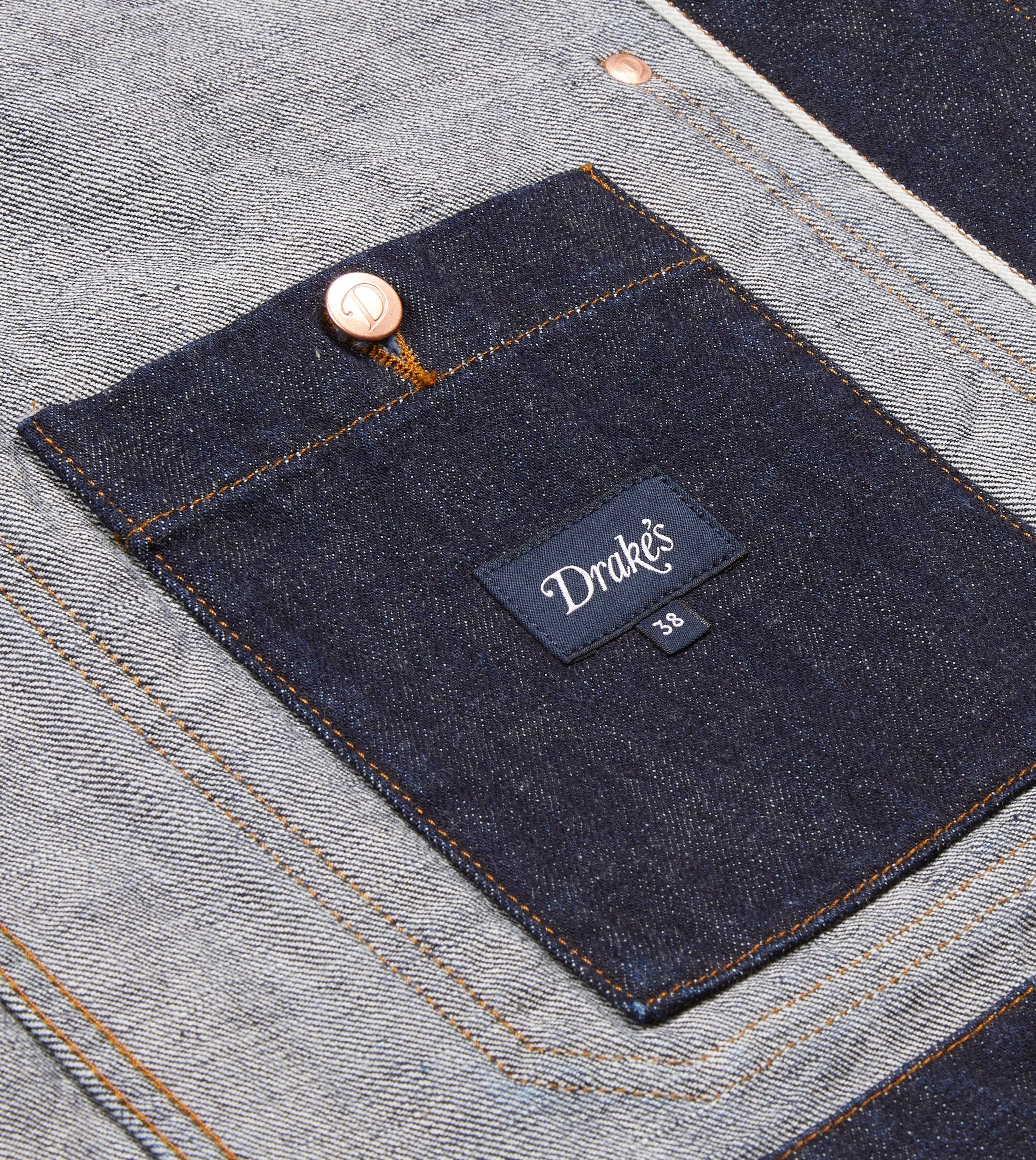 Indigo Rinse Denim Five-Pocket Chore Jacket