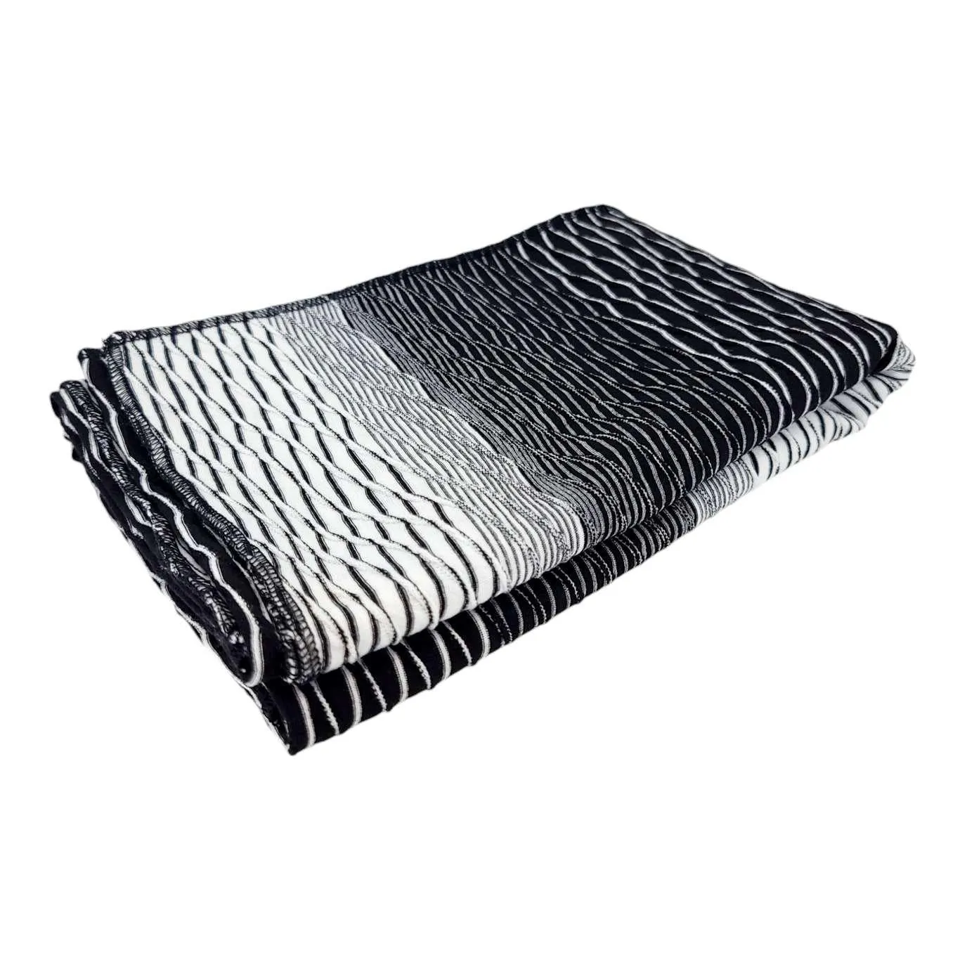 Jersey Scarf - Oblong - Textured Stripe (Black White) by Dana Herbert