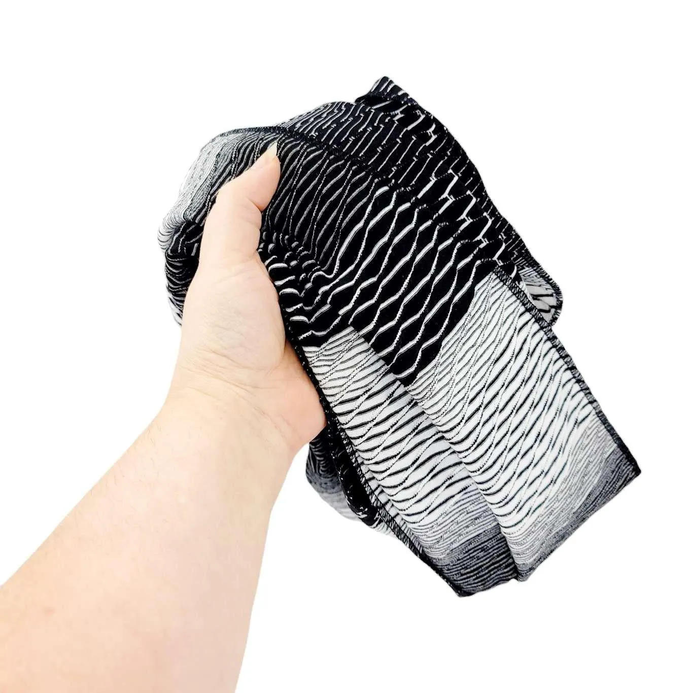 Jersey Scarf - Oblong - Textured Stripe (Black White) by Dana Herbert