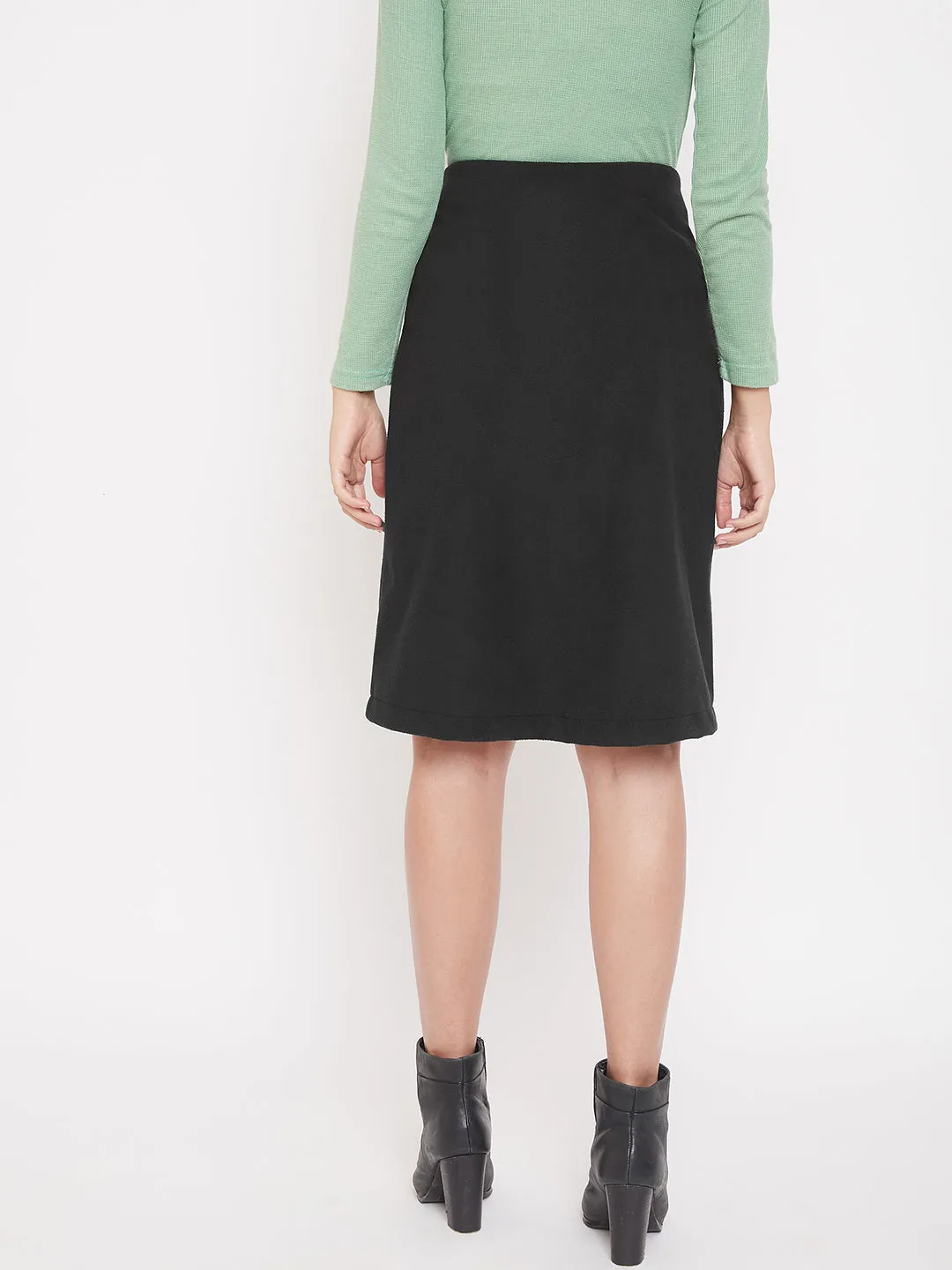 JUMP USA Women Fleece Side Conceal Zip Pencil Skirt