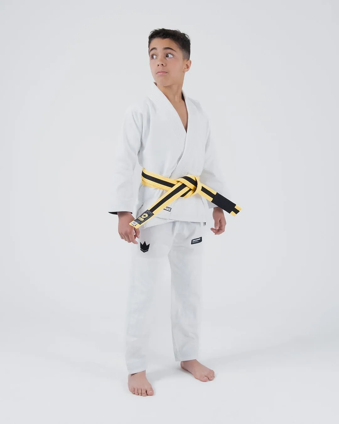 Kimono Copii Brazilian Jiu Jitsu KINGZ Kore 2.0 Gi - Alb (Centura Alba Inclusa)