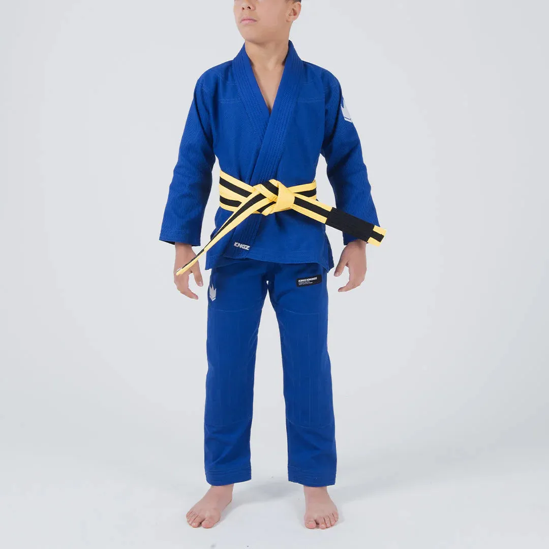 Kimono Copii Brazilian Jiu Jitsu KINGZ Kore 2.0 Gi - Albastru (Centura Alba Inclusa)