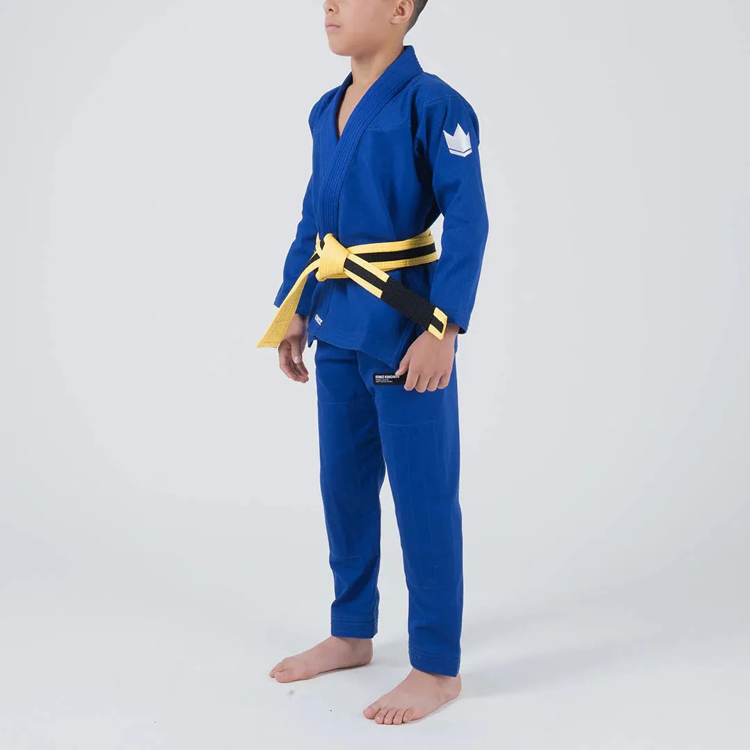 Kimono Copii Brazilian Jiu Jitsu KINGZ Kore 2.0 Gi - Albastru (Centura Alba Inclusa)