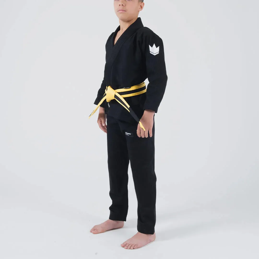 Kimono Copii Brazilian Jiu Jitsu KINGZ Kore 2.0 Gi - Negru (Centura Alba Inclusa)