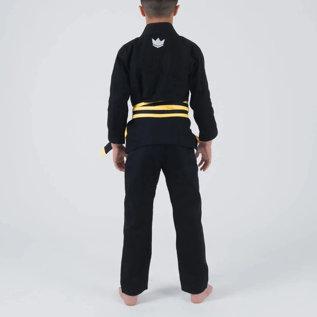 Kimono Copii Brazilian Jiu Jitsu KINGZ Kore 2.0 Gi - Negru (Centura Alba Inclusa)