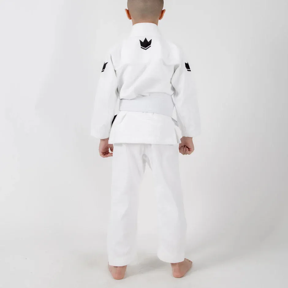 Kimono Copii Brazilian Jiu Jitsu KINGZ The ONE BJJ Gi - Alb (Centura Alba Inclusa)