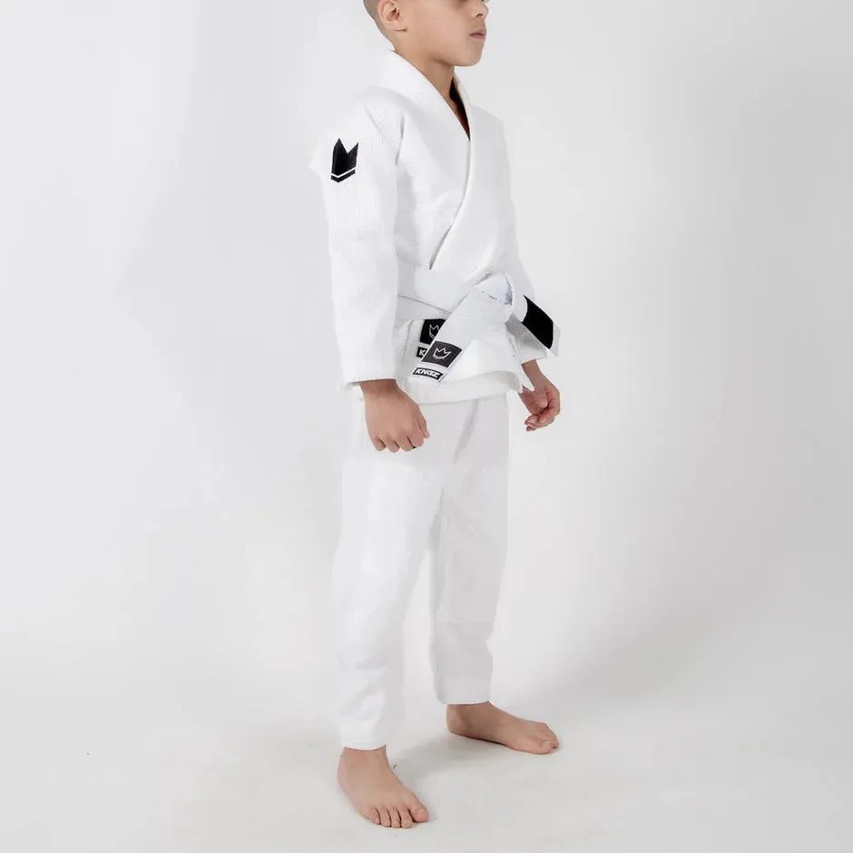 Kimono Copii Brazilian Jiu Jitsu KINGZ The ONE BJJ Gi - Alb (Centura Alba Inclusa)