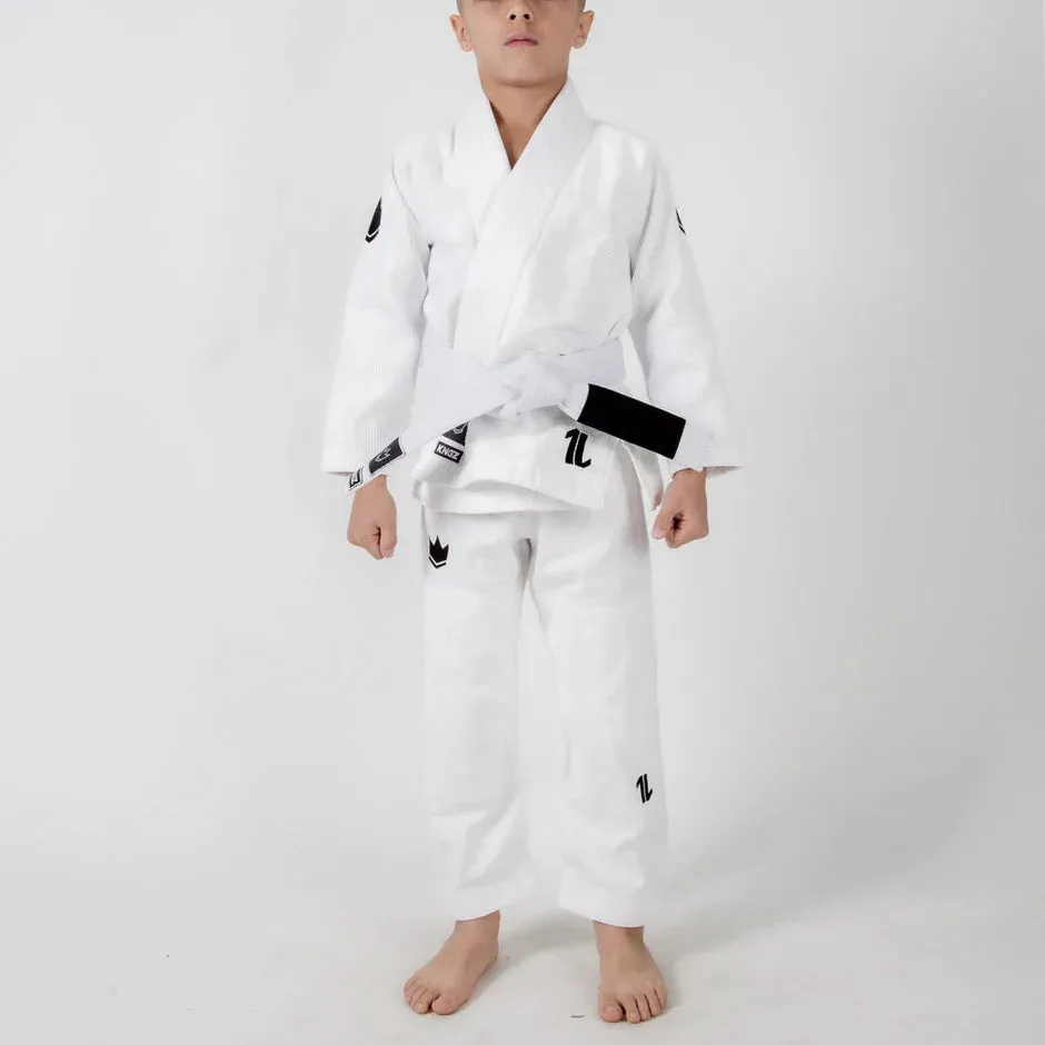 Kimono Copii Brazilian Jiu Jitsu KINGZ The ONE BJJ Gi - Alb (Centura Alba Inclusa)