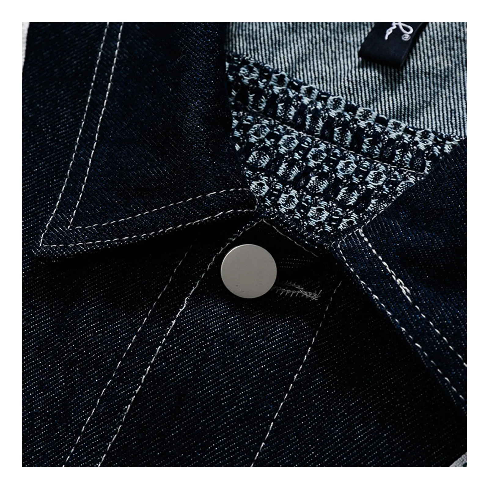 Knitted Denim Patch Jacket