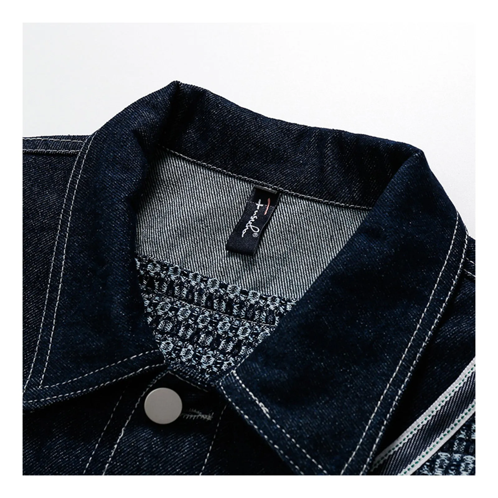 Knitted Denim Patch Jacket