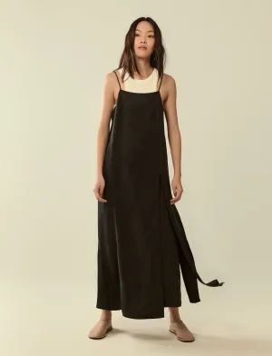 layered split hem strap dress