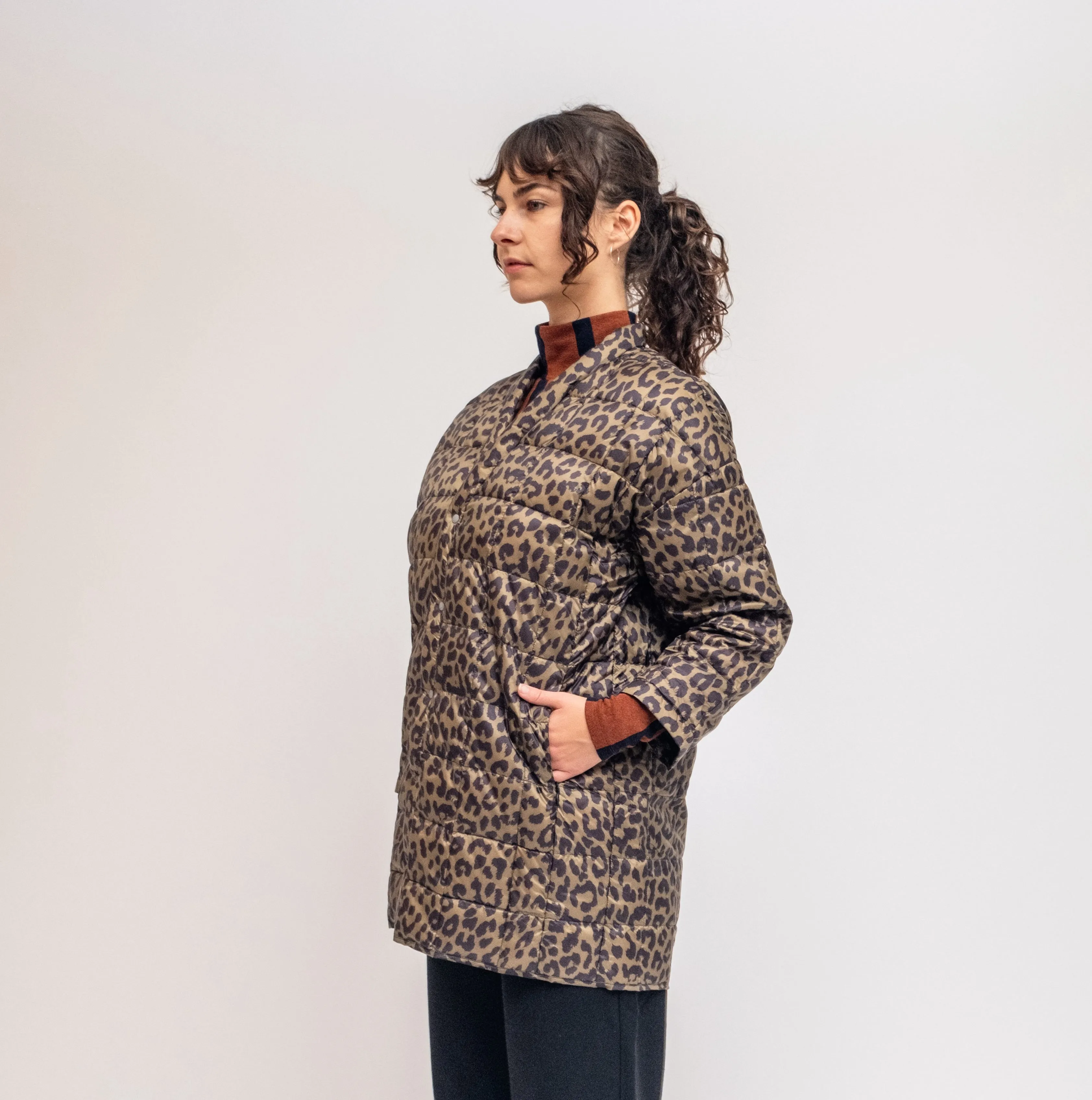 Leopard Hanten Down Jacket