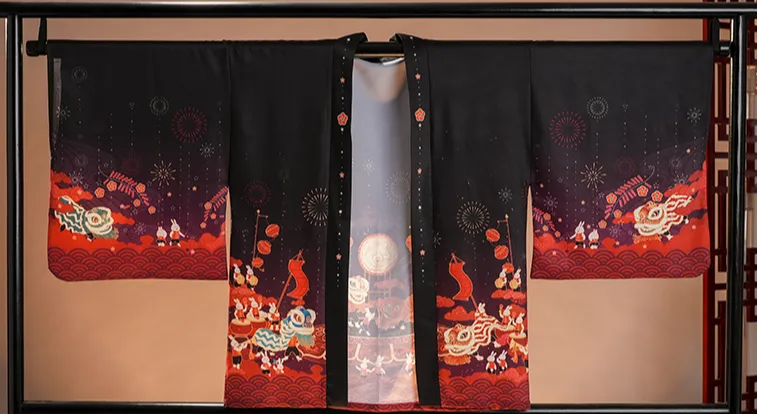 Lion Dance Kimono Cardigan