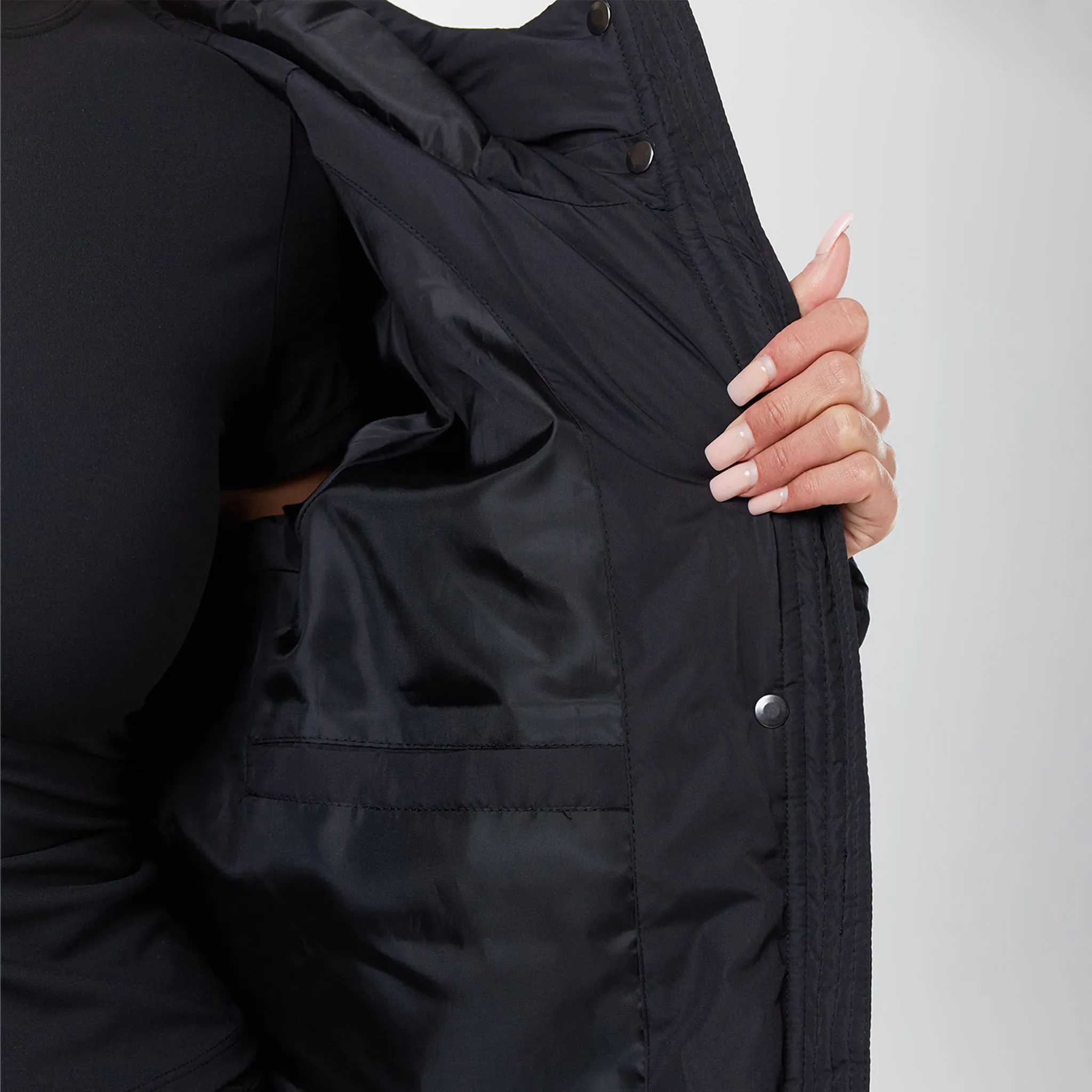 Longline Baffle Puffer | Black