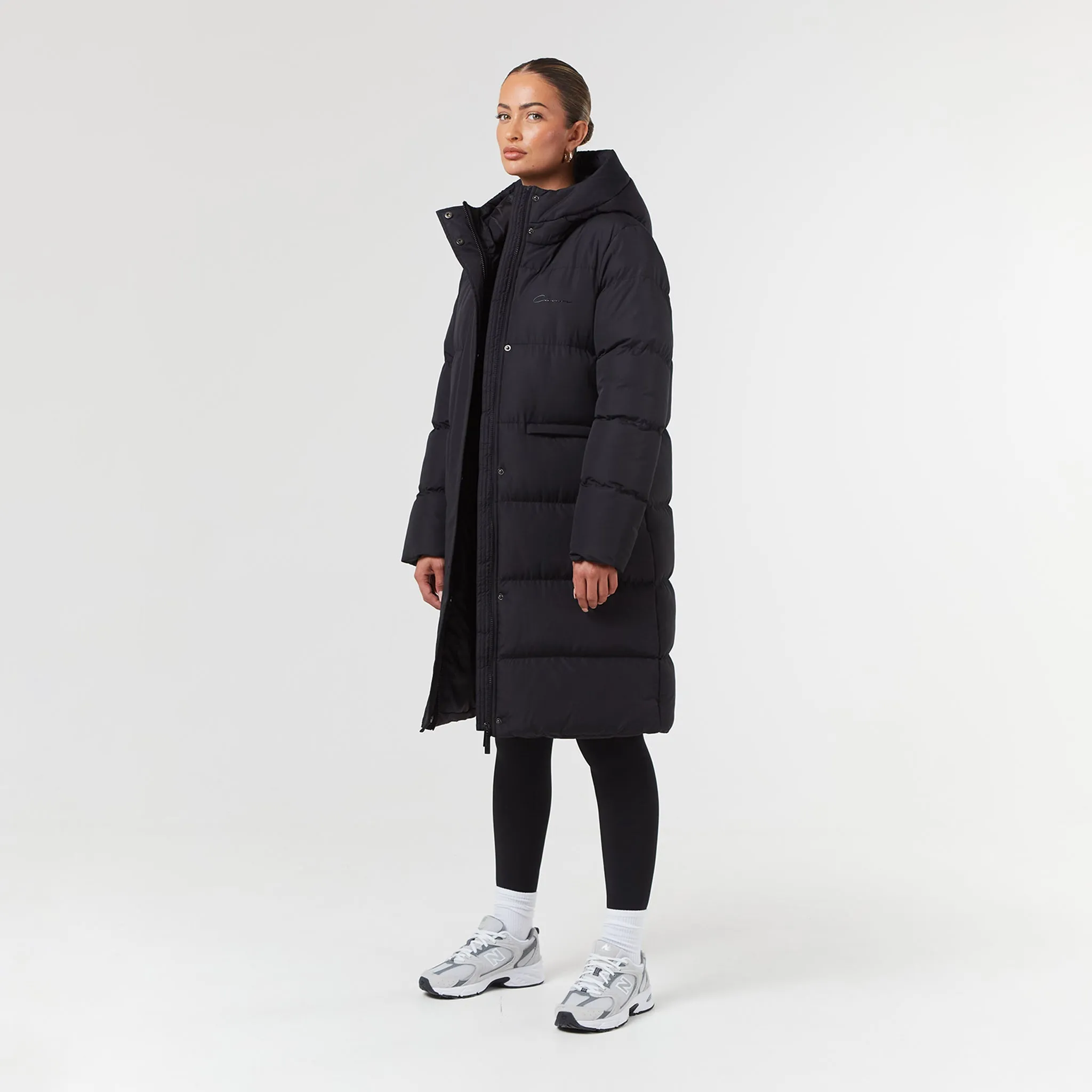 Longline Baffle Puffer | Black