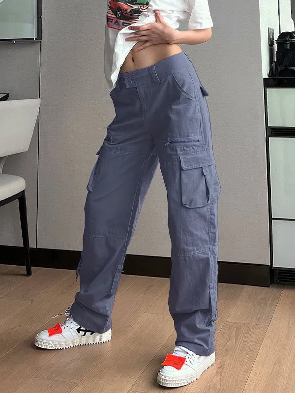 Low Waist Baggy Parachute Cargo Pants