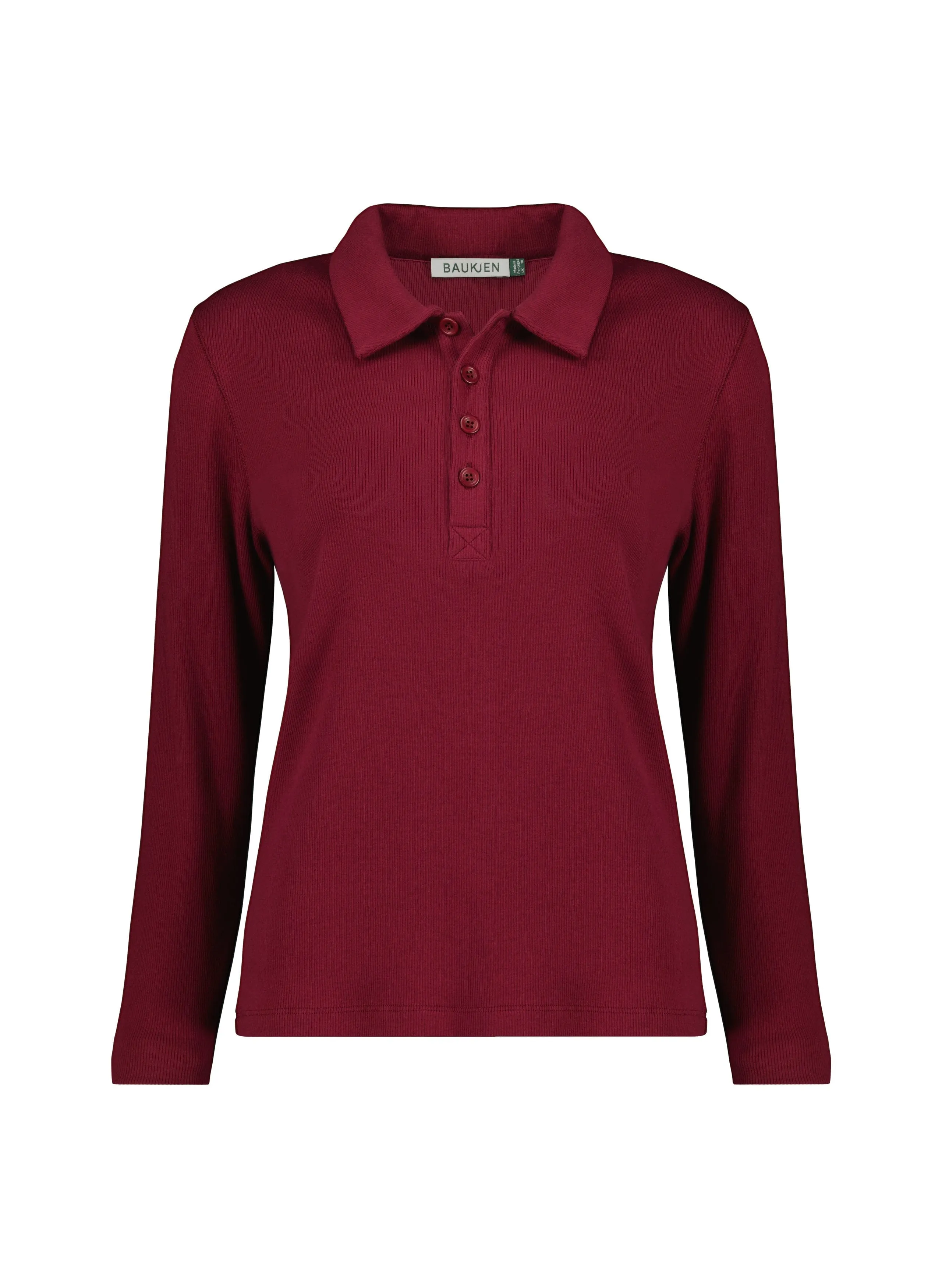 Luanne Organic Cotton Collar Top | Burgundy