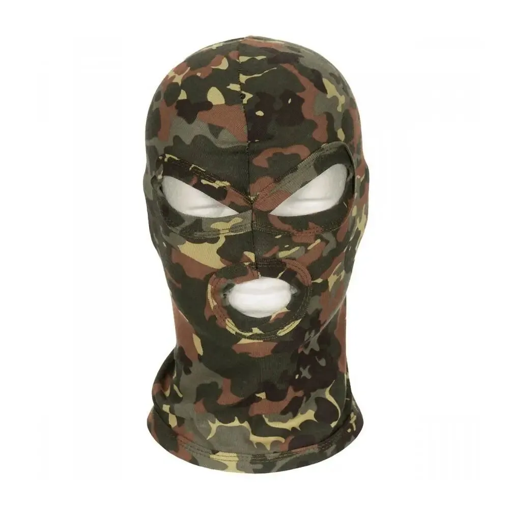 Lux Cotton Camouflage Green Bondage Hood with Mouth and Eyes Opening