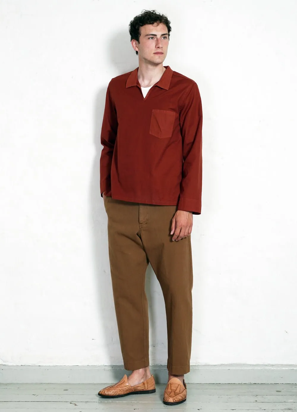 MARIUS | Casual Pull On Shirt | Terracotta