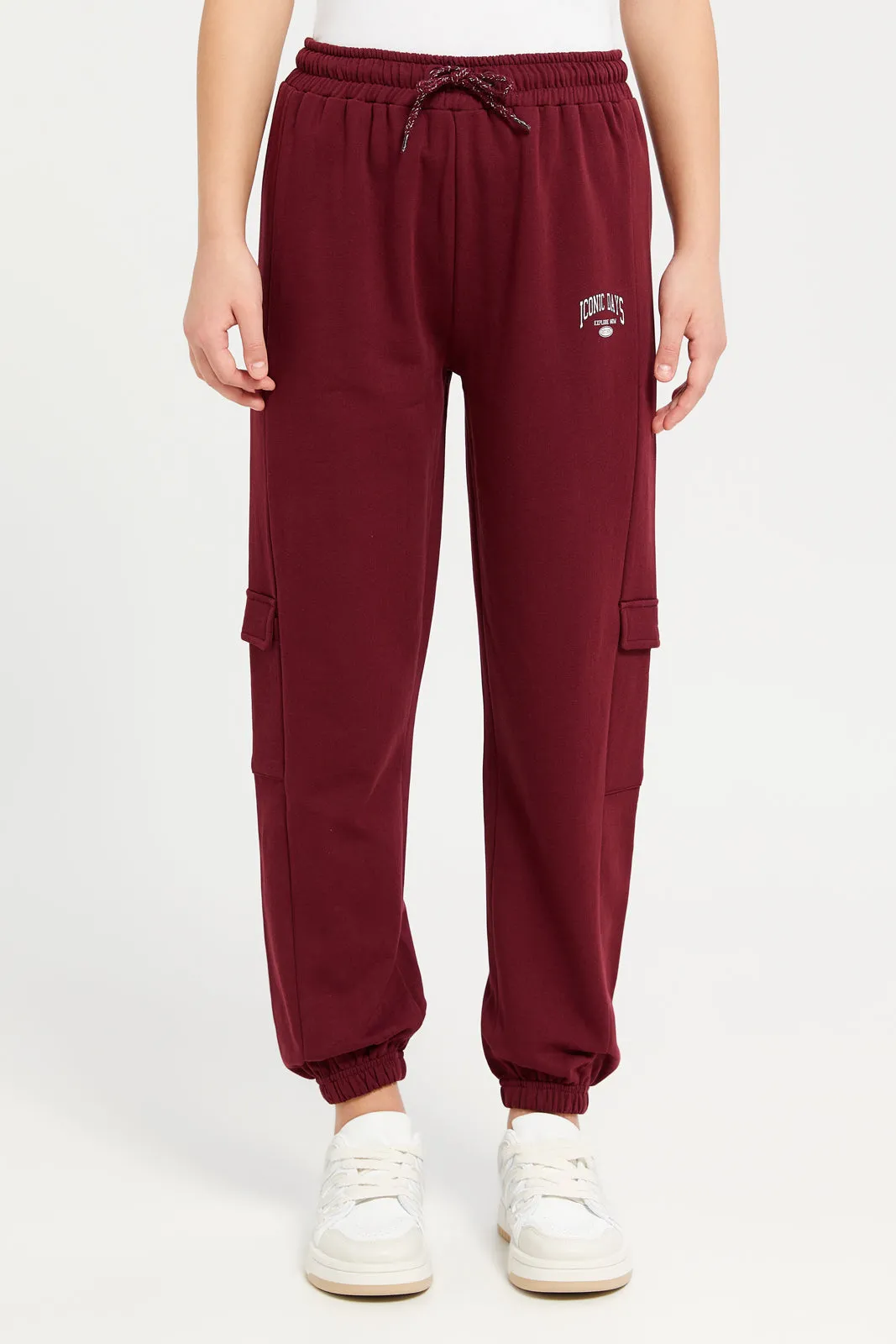 Maroon Cargo Pocket Pants