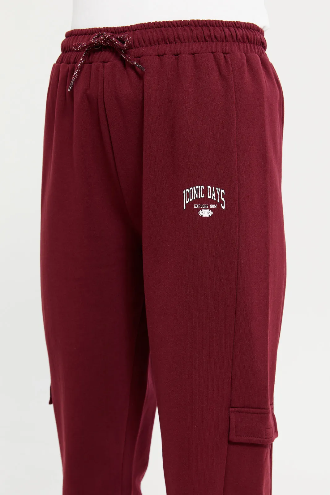 Maroon Cargo Pocket Pants