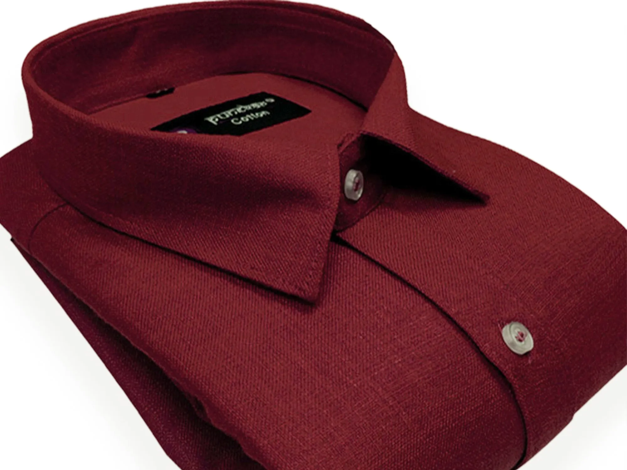 Maroon Color Blended Linen Shirt For Men's